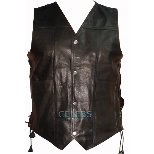 Walking Dead Daryl Dixon Black Leather Vest